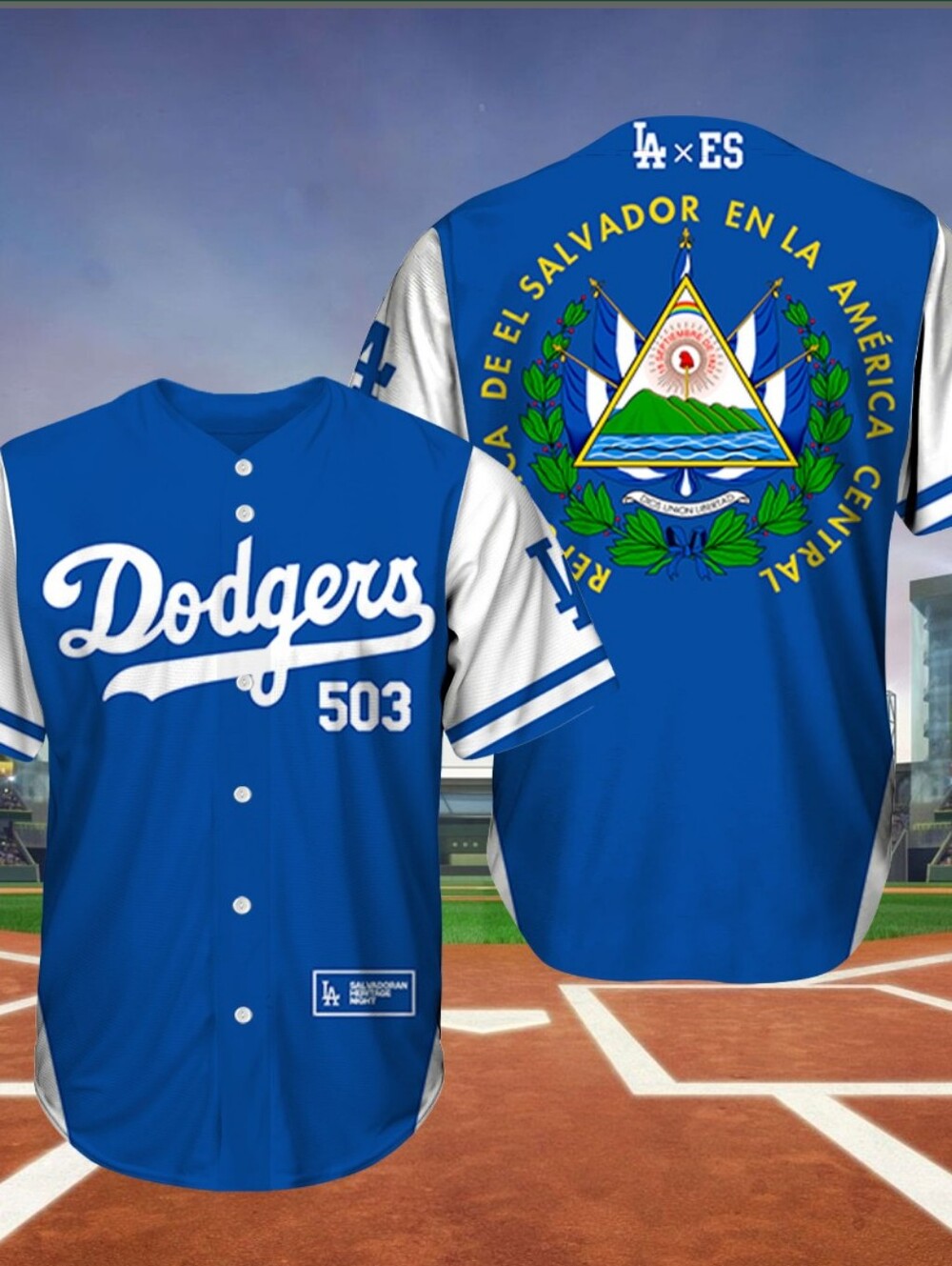 Los Angeles Dodgers  Salvadoran Heritage Night Jersey Men's Sz. XL